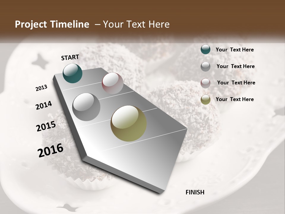 A White Plate Topped With Chocolate Covered Donuts PowerPoint Template