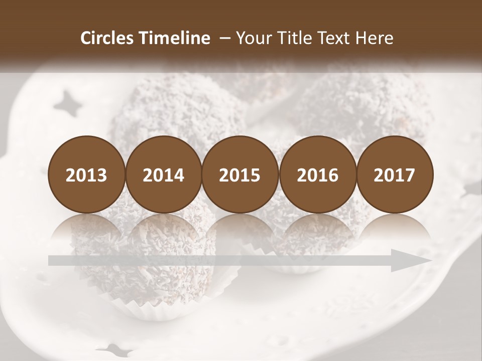 A White Plate Topped With Chocolate Covered Donuts PowerPoint Template