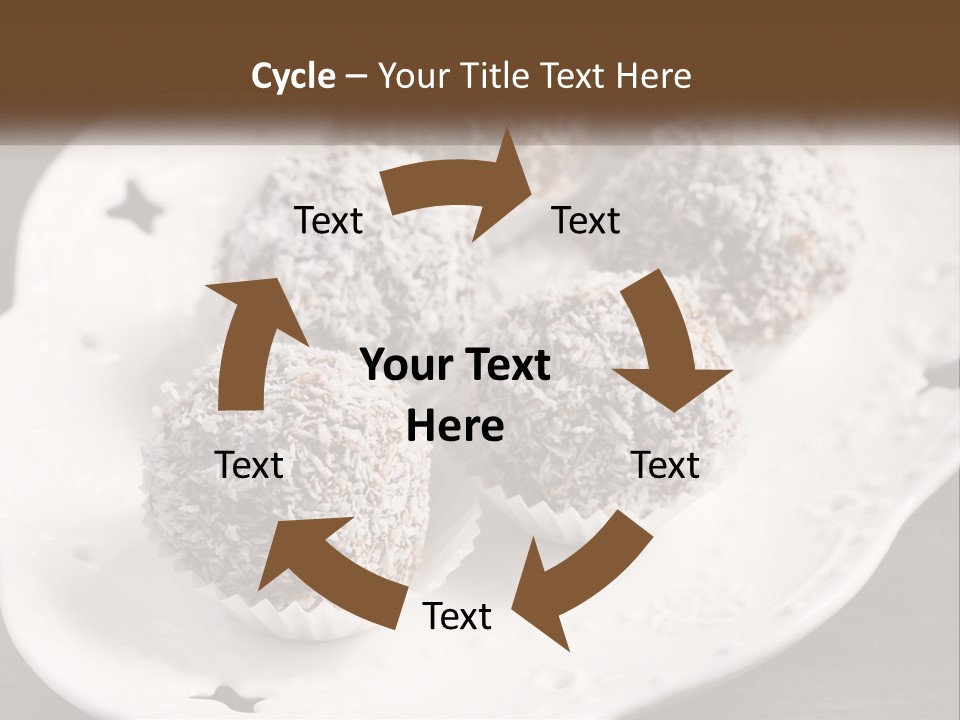 A White Plate Topped With Chocolate Covered Donuts PowerPoint Template