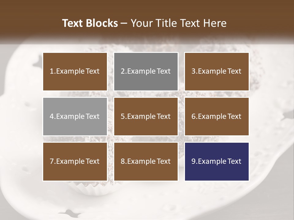 A White Plate Topped With Chocolate Covered Donuts PowerPoint Template