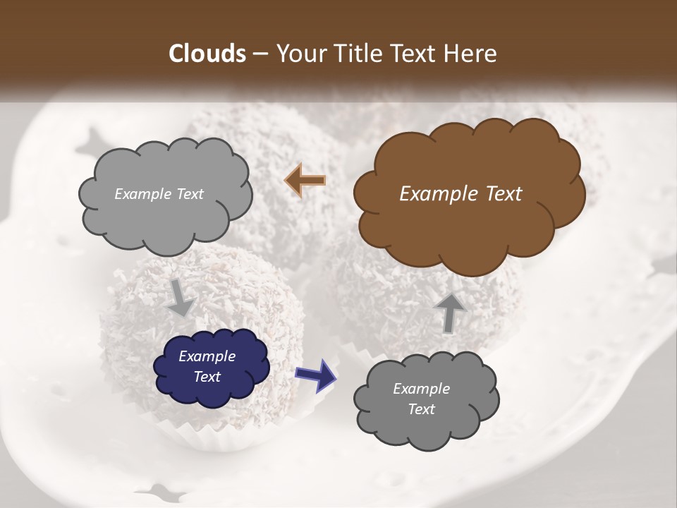 A White Plate Topped With Chocolate Covered Donuts PowerPoint Template