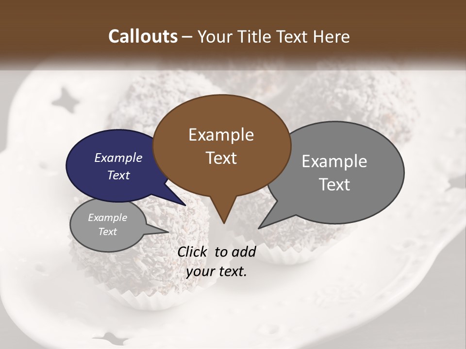 A White Plate Topped With Chocolate Covered Donuts PowerPoint Template