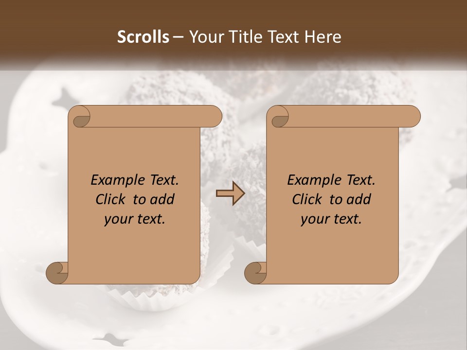 A White Plate Topped With Chocolate Covered Donuts PowerPoint Template