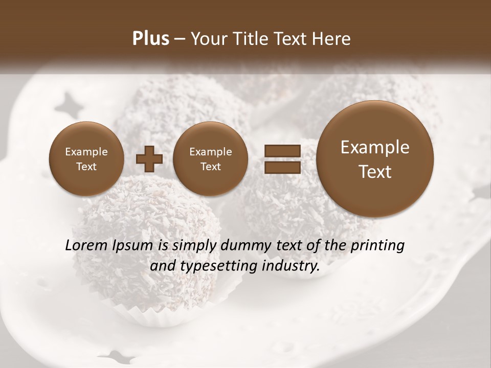 A White Plate Topped With Chocolate Covered Donuts PowerPoint Template