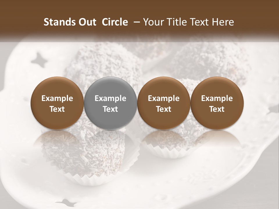 A White Plate Topped With Chocolate Covered Donuts PowerPoint Template