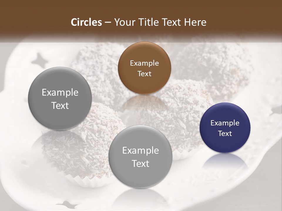 A White Plate Topped With Chocolate Covered Donuts PowerPoint Template