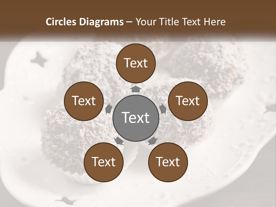 A White Plate Topped With Chocolate Covered Donuts PowerPoint Template