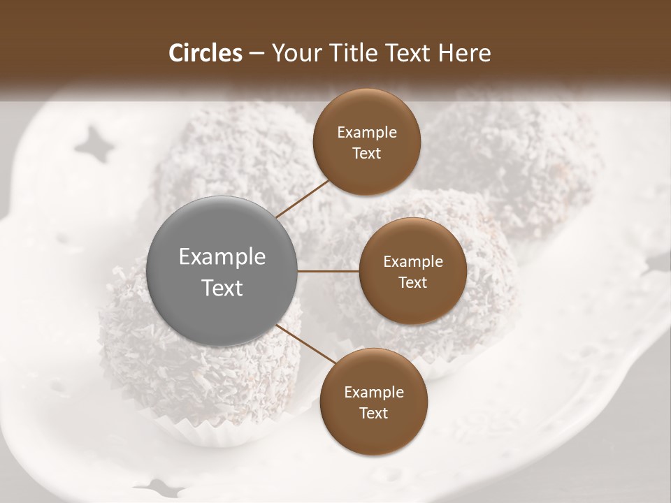 A White Plate Topped With Chocolate Covered Donuts PowerPoint Template