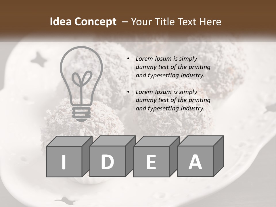 A White Plate Topped With Chocolate Covered Donuts PowerPoint Template