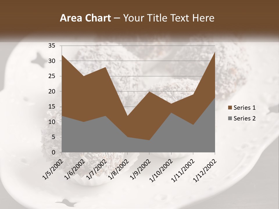 A White Plate Topped With Chocolate Covered Donuts PowerPoint Template