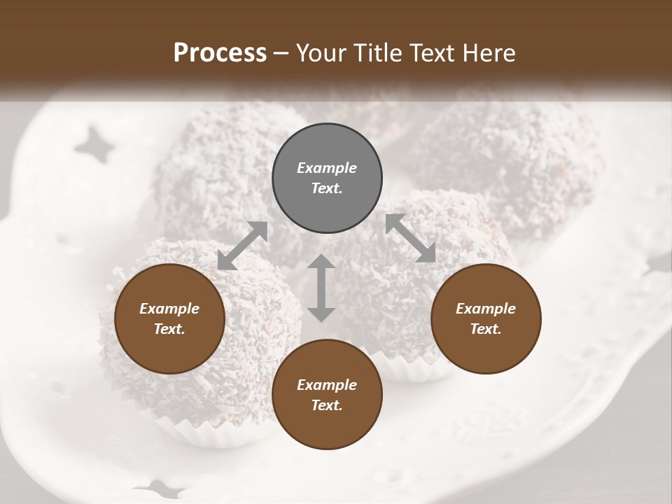 A White Plate Topped With Chocolate Covered Donuts PowerPoint Template
