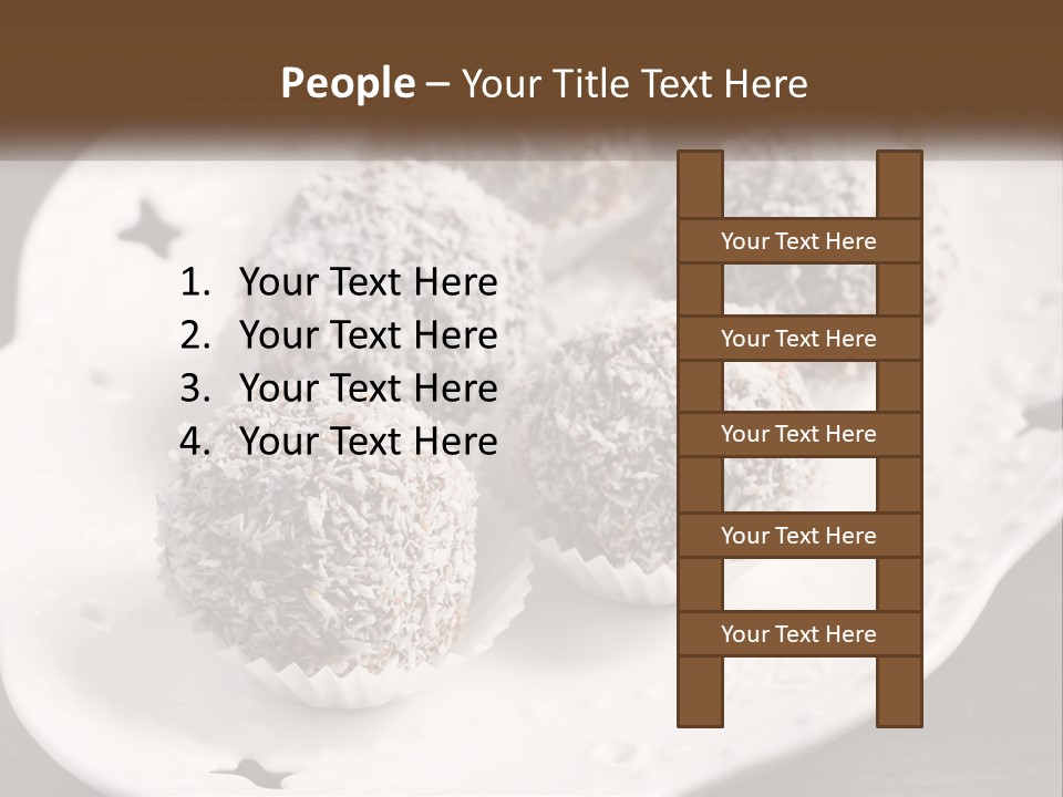 A White Plate Topped With Chocolate Covered Donuts PowerPoint Template