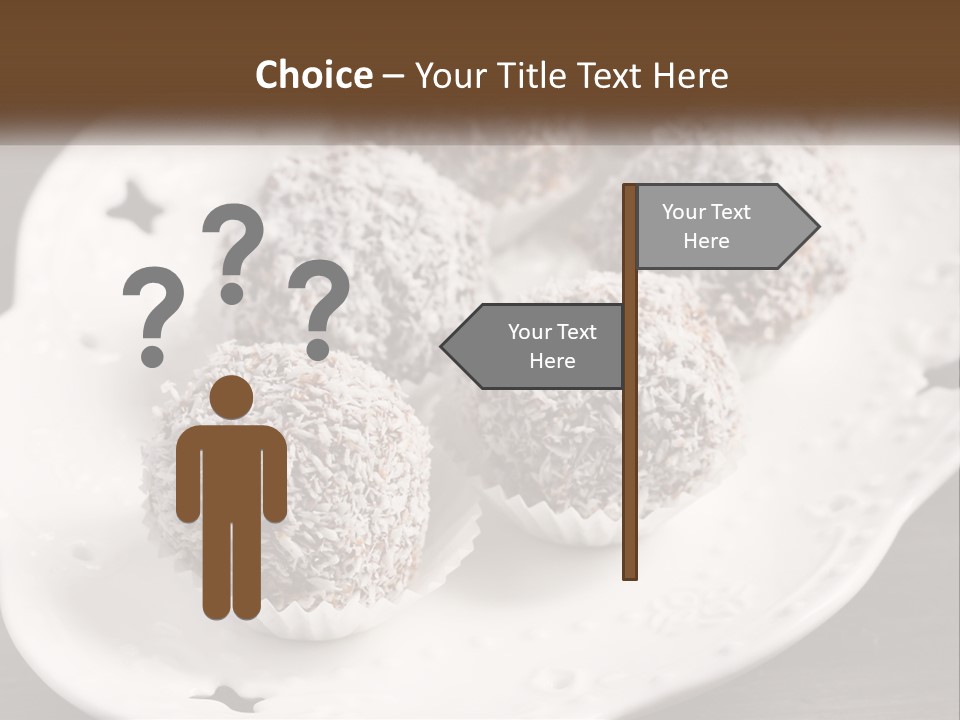 A White Plate Topped With Chocolate Covered Donuts PowerPoint Template