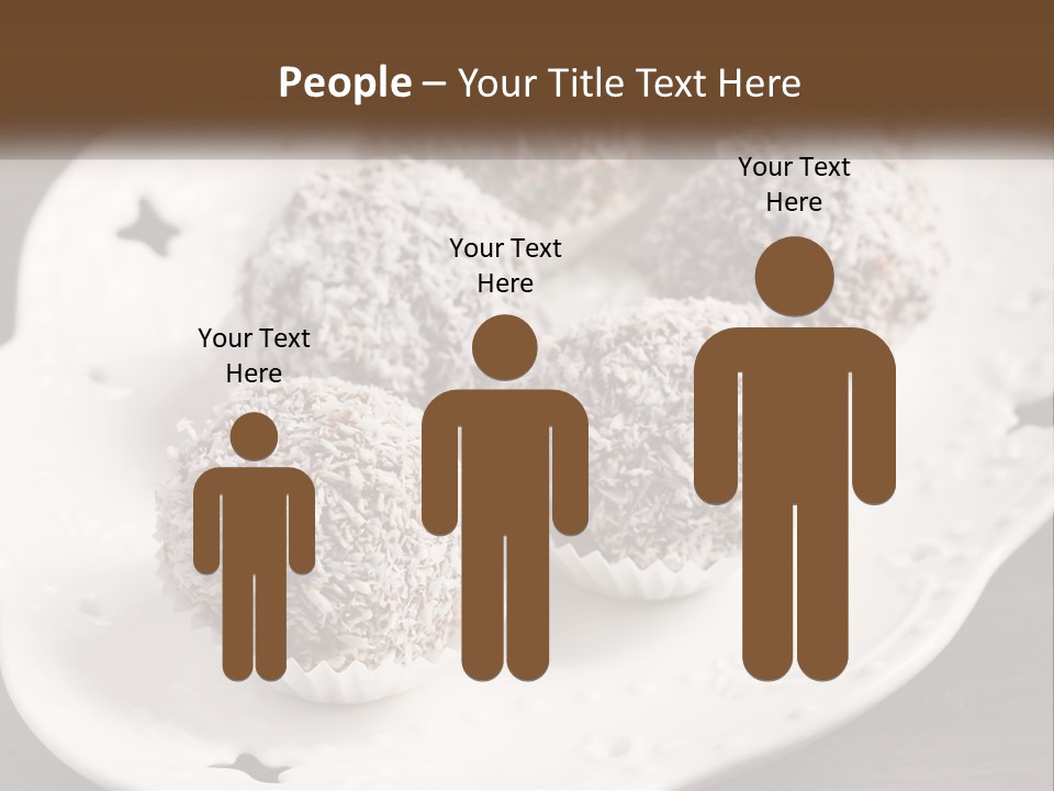A White Plate Topped With Chocolate Covered Donuts PowerPoint Template