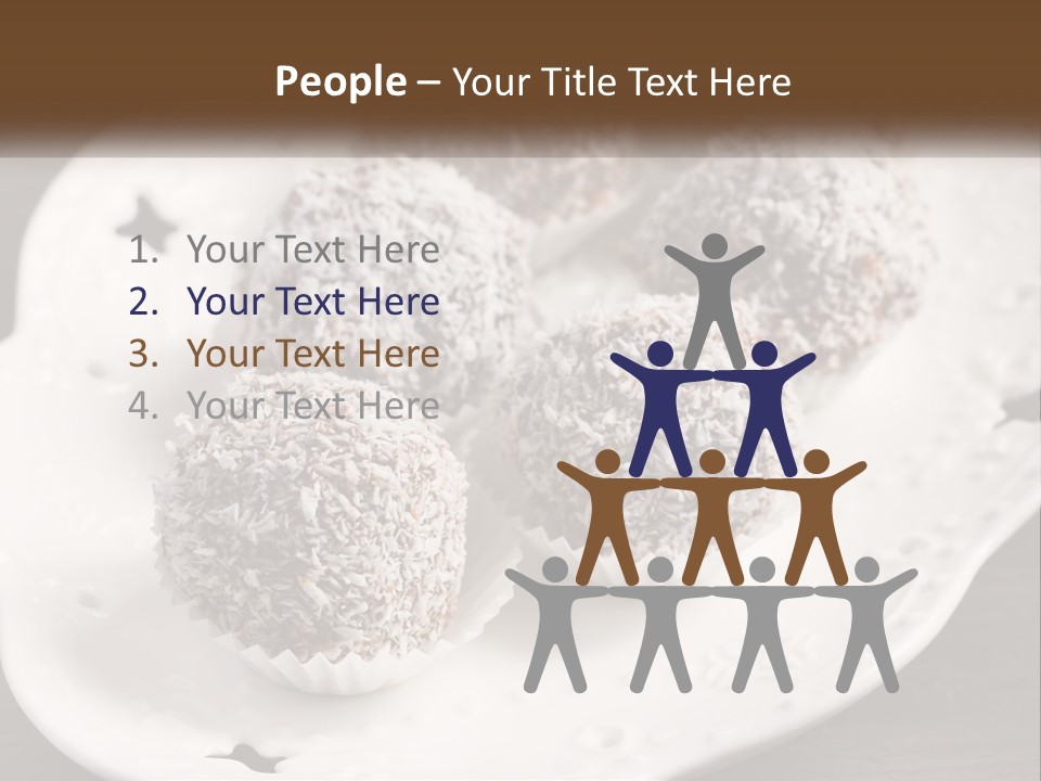 A White Plate Topped With Chocolate Covered Donuts PowerPoint Template