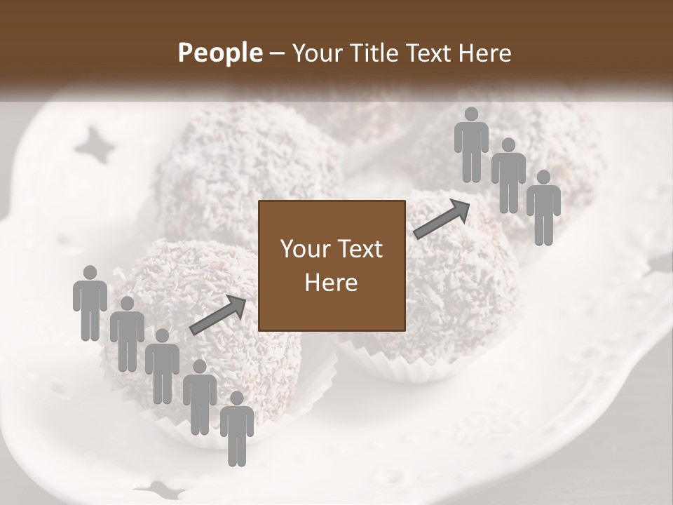 A White Plate Topped With Chocolate Covered Donuts PowerPoint Template