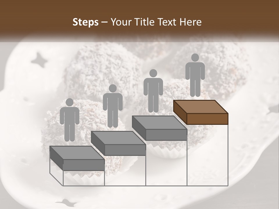 A White Plate Topped With Chocolate Covered Donuts PowerPoint Template