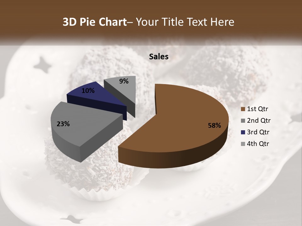A White Plate Topped With Chocolate Covered Donuts PowerPoint Template