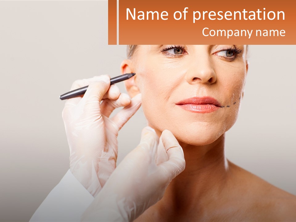 A Woman Getting Her Eyebrows Done By A Professional Makeup Artist PowerPoint Template