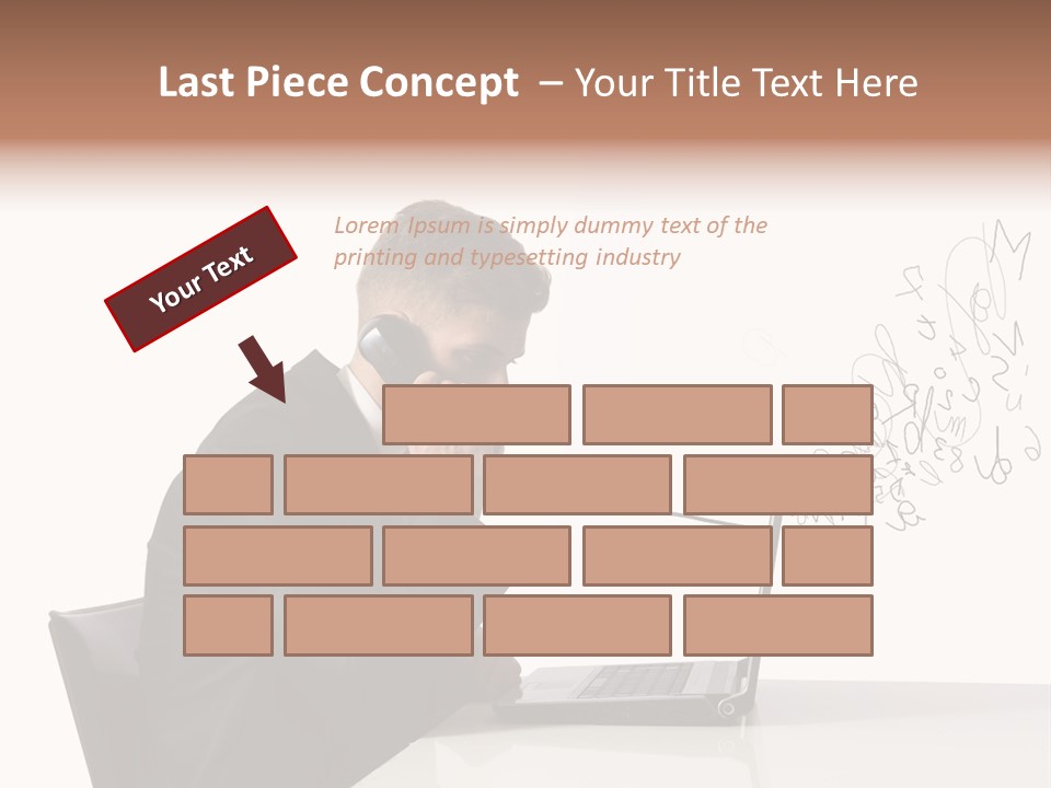 A Man Talking On A Phone While Using A Laptop PowerPoint Template