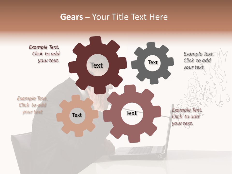 A Man Talking On A Phone While Using A Laptop PowerPoint Template