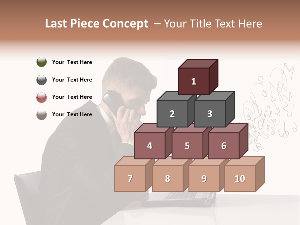 A Man Talking On A Phone While Using A Laptop PowerPoint Template