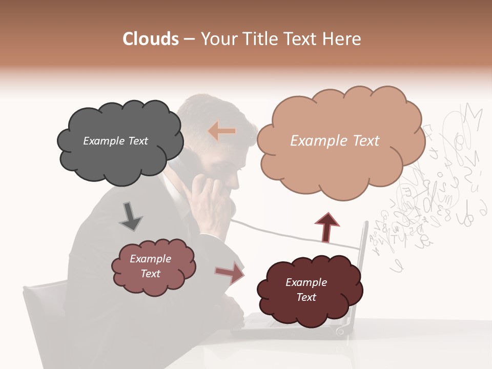 A Man Talking On A Phone While Using A Laptop PowerPoint Template