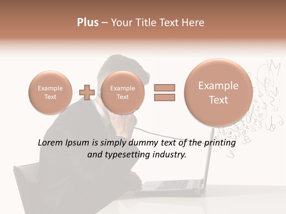 A Man Talking On A Phone While Using A Laptop PowerPoint Template