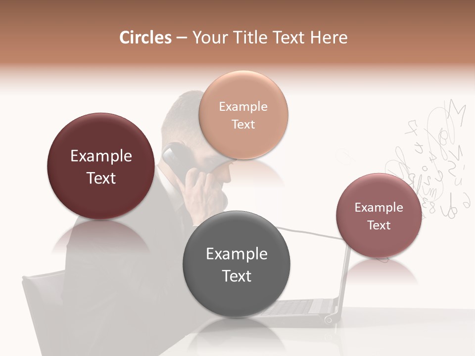 A Man Talking On A Phone While Using A Laptop PowerPoint Template