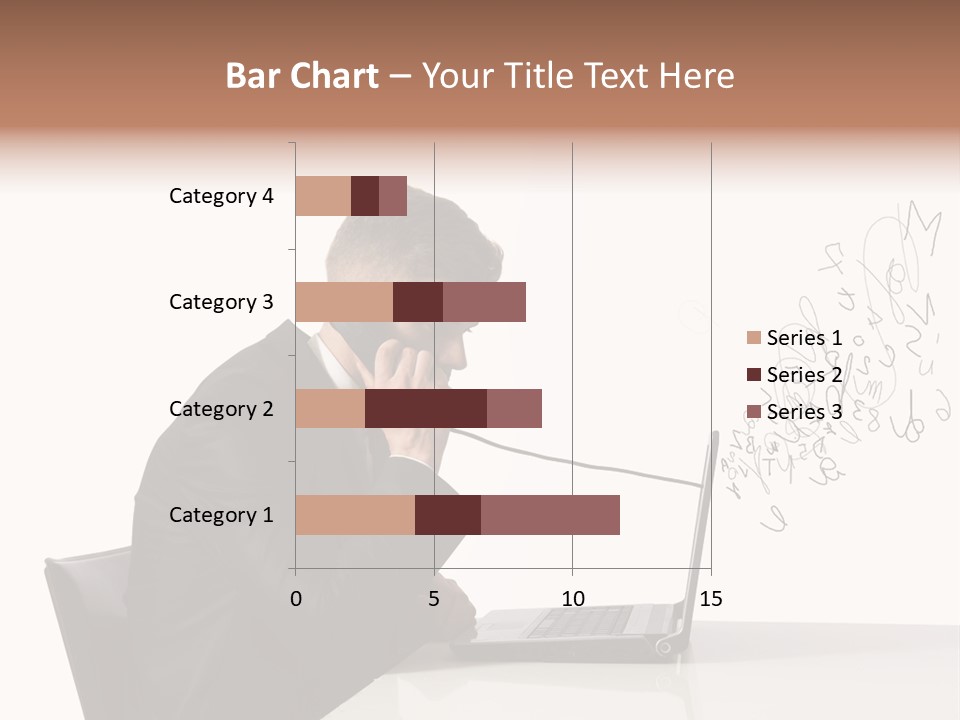 A Man Talking On A Phone While Using A Laptop PowerPoint Template