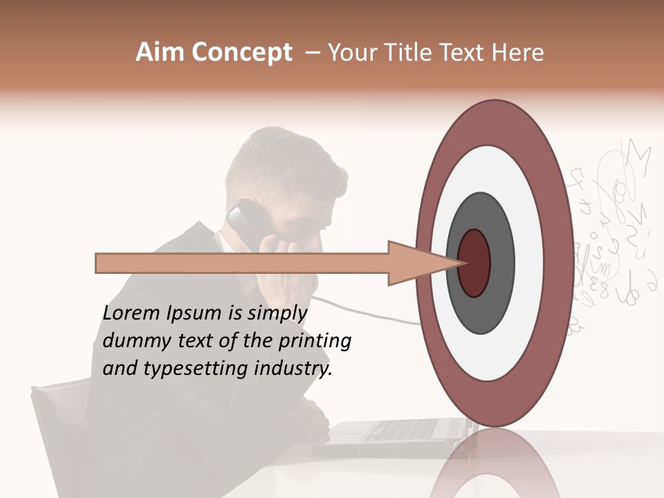 A Man Talking On A Phone While Using A Laptop PowerPoint Template