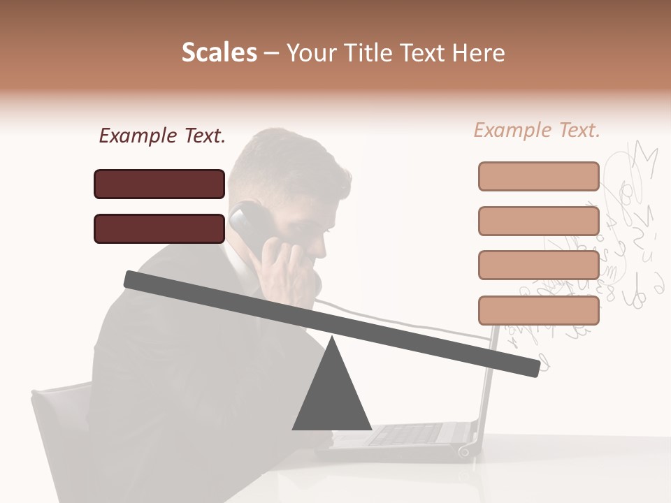A Man Talking On A Phone While Using A Laptop PowerPoint Template