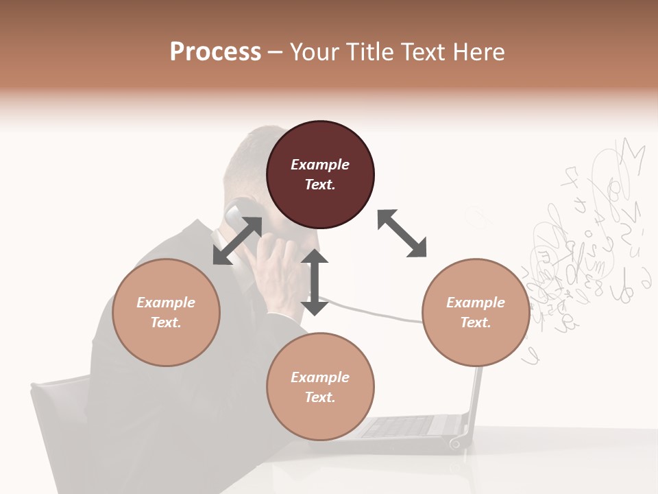 A Man Talking On A Phone While Using A Laptop PowerPoint Template