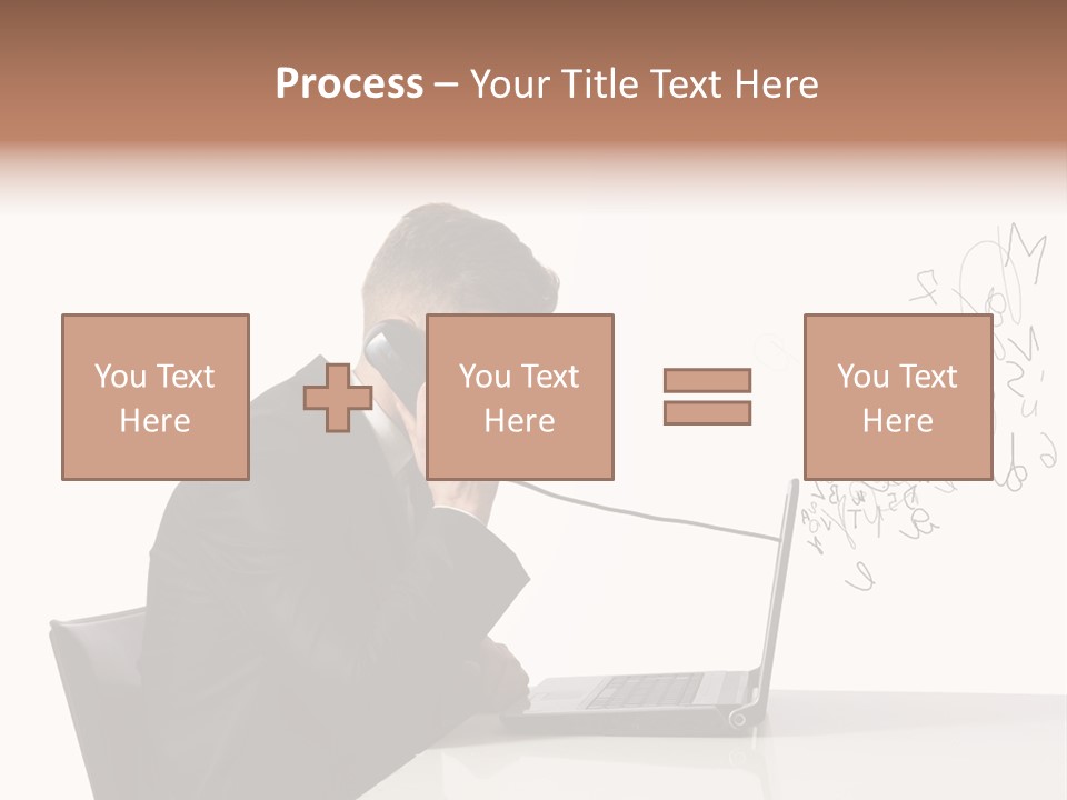 A Man Talking On A Phone While Using A Laptop PowerPoint Template