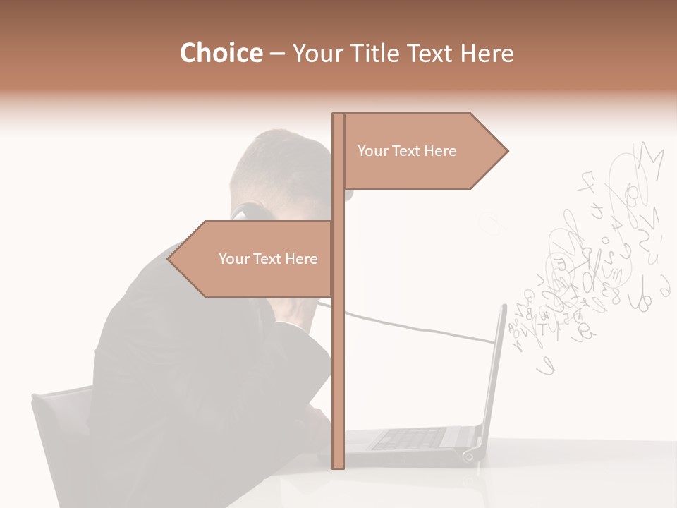 A Man Talking On A Phone While Using A Laptop PowerPoint Template