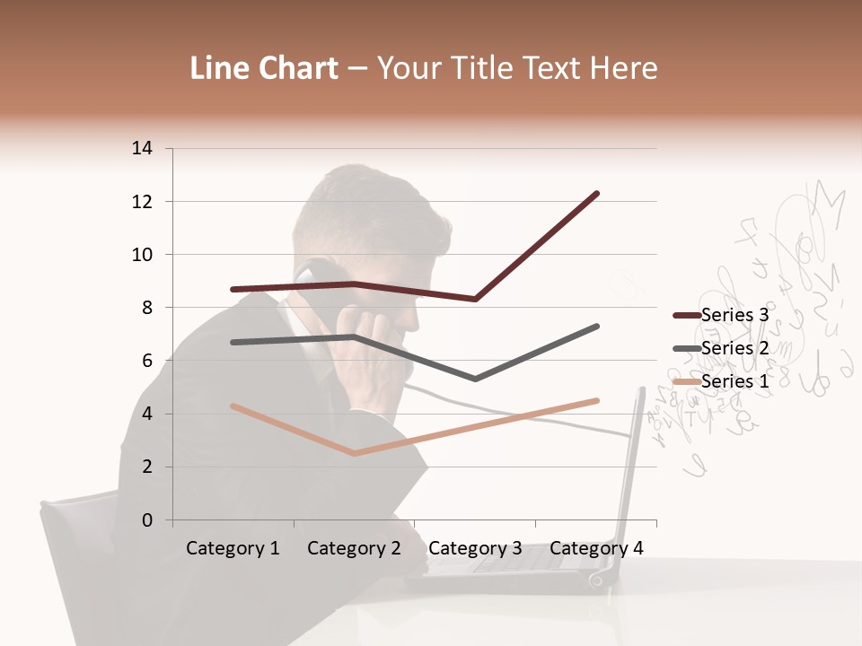 A Man Talking On A Phone While Using A Laptop PowerPoint Template