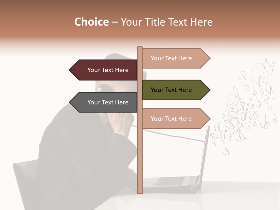 A Man Talking On A Phone While Using A Laptop PowerPoint Template