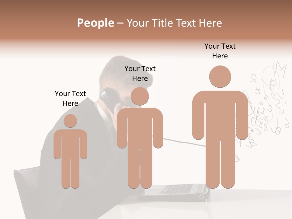 A Man Talking On A Phone While Using A Laptop PowerPoint Template