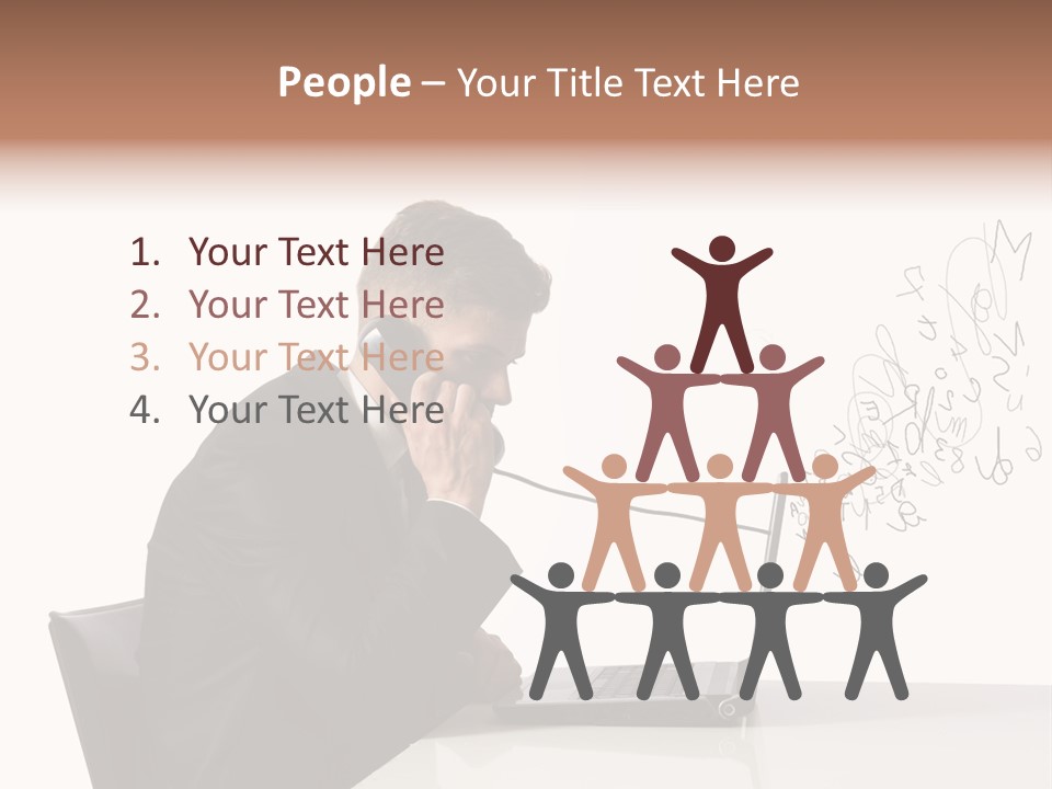 A Man Talking On A Phone While Using A Laptop PowerPoint Template