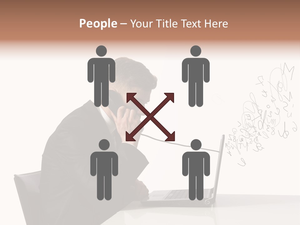 A Man Talking On A Phone While Using A Laptop PowerPoint Template