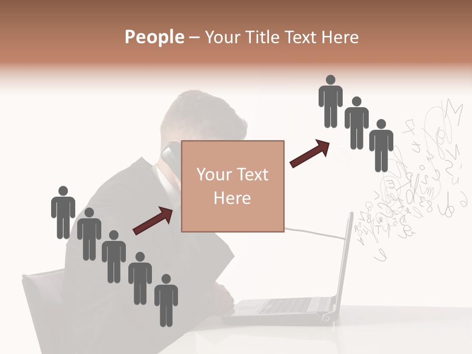 A Man Talking On A Phone While Using A Laptop PowerPoint Template