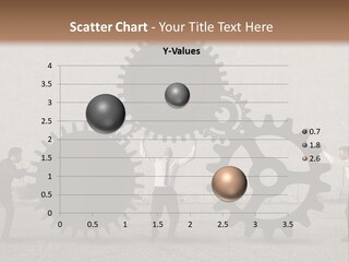 A Group Of People Holding Up Gears In Front Of A Wall PowerPoint Template