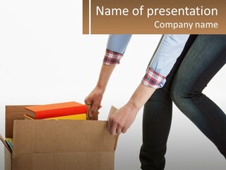 A Person Putting Something In A Cardboard Box PowerPoint Template