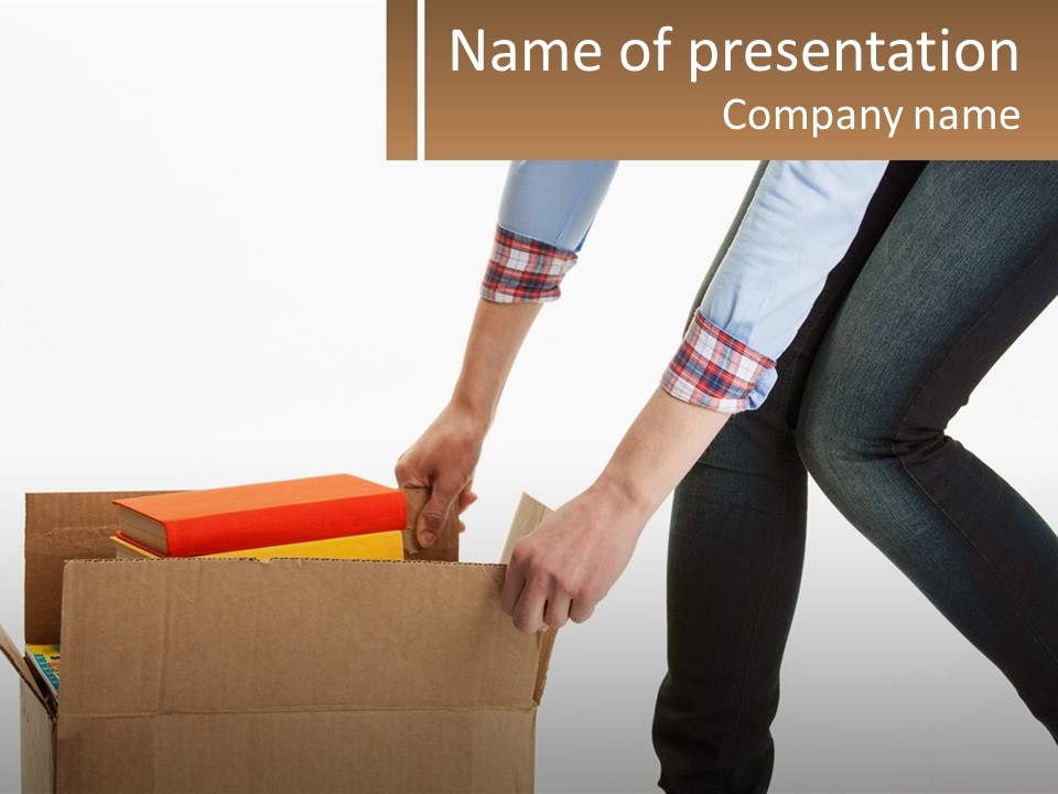A Person Putting Something In A Cardboard Box PowerPoint Template