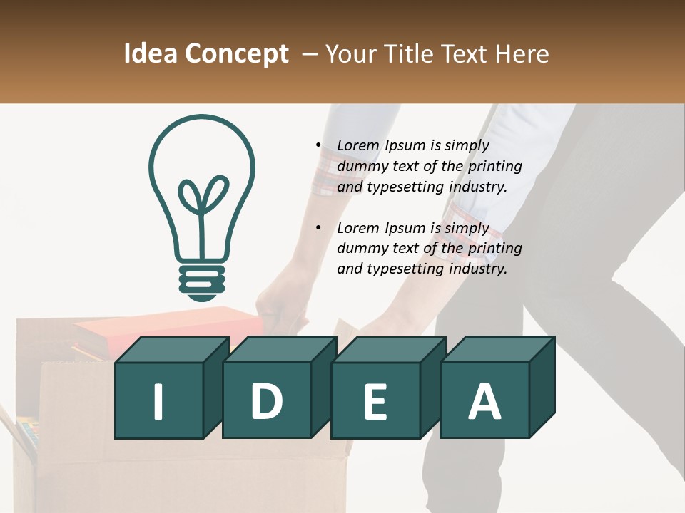 A Person Putting Something In A Cardboard Box PowerPoint Template