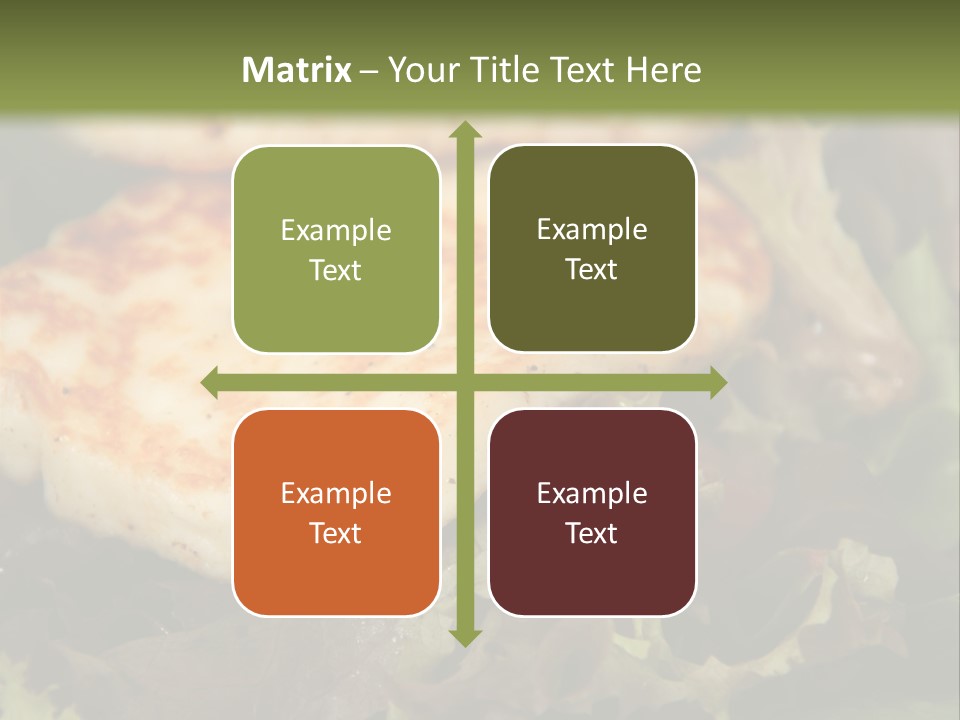 A Plate Of Food With Chicken On Top Of It PowerPoint Template