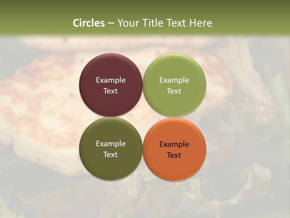 A Plate Of Food With Chicken On Top Of It PowerPoint Template