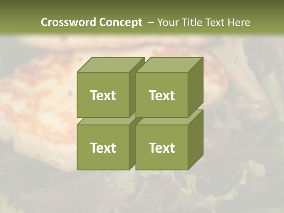 A Plate Of Food With Chicken On Top Of It PowerPoint Template