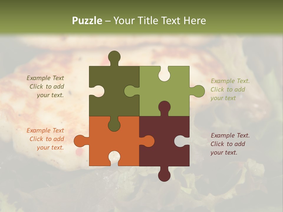 A Plate Of Food With Chicken On Top Of It PowerPoint Template