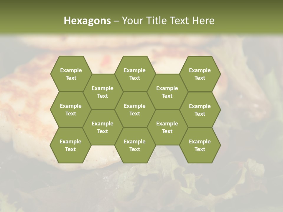 A Plate Of Food With Chicken On Top Of It PowerPoint Template